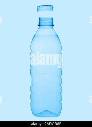 Bottle. Coloured X-ray of a plastic bottle. Stock Photo