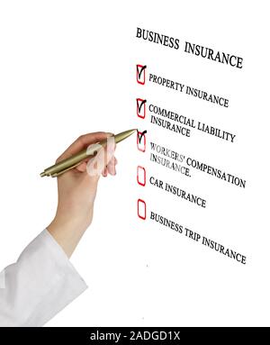 Check list for business insurance Stock Photo