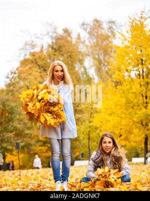 Autumn blonde woman Stock Photo