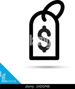 Price tag line icon. Shopping and commerce vector symbol. User interface pictogram for web and apps. Stock Vector