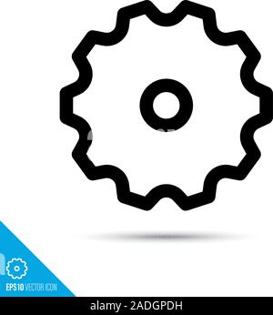 cog wheel line icon. Settings or preferences vector symbol. User interface pictogram for web and apps. Stock Vector