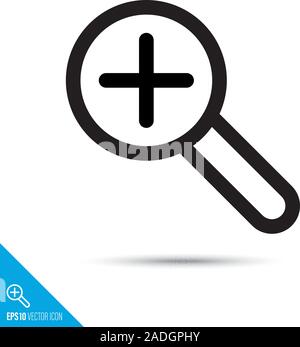 Magnifying glass with plus symbol line icon. Magnification vector. User interface pictogram for web and apps. Stock Vector