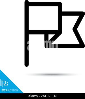 Flag line icon. Tagged content vector symbol. User interface pictogram for web and apps. Stock Vector