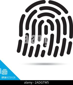 Fingerprint line icon. Touch identification vector symbol. User interface pictogram for web and apps. Stock Vector