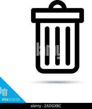 Trash can line icon. Garbage bin vector symbol. User interface pictogram for web and apps. Stock Vector