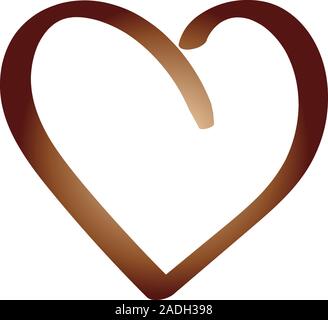 Vector illustration. Gradient heart sign in flat design. Stock Vector