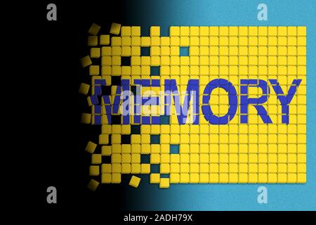 Alzheimer's disease. Conceptual computer artwork representing the memory loss associated with Alzheimer's disease and senility. Alzheimer's is the mos Stock Photo