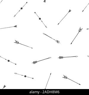 Doodle arrows seamless pattern,vector background Stock Vector