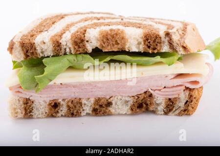 Reuben Sandwich on pumpernickel and rye bread Stock Photo