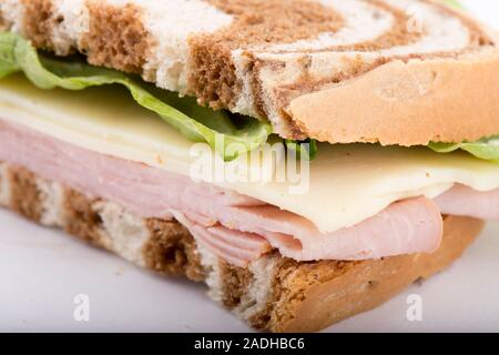 Reuben Sandwich on pumpernickel and rye bread Stock Photo