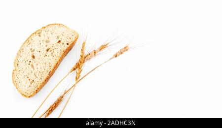 Photos Wheat Ears and bread isolated on a white Background Stock Photo ...