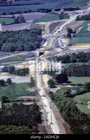 Construction in progress of the Eurostar train line in Kent. England. UK. Circa 1990's Stock Photo