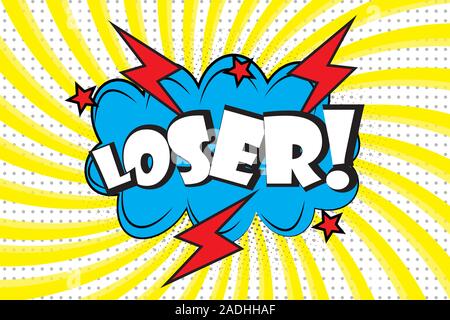 Loser- text in retro pop art comic style.Stock vector illustration Stock Vector