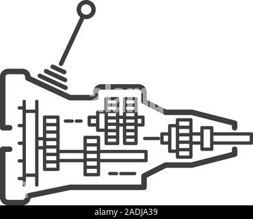 Car transmission icon - gearshift symbol for car transmission repair service Stock Vector