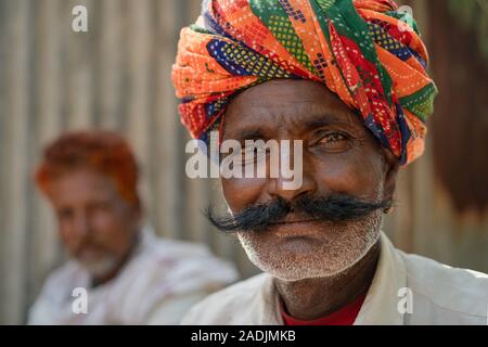Smiling Rajput Musician in traditional dress for the annual elephant ...