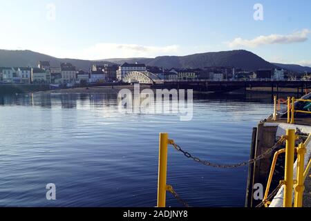 High Tide at Ramsey Harbour, Ramsey Isle of Man Stock Photo