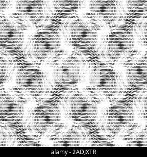 Brushed worn black and white grunge spiral pattern Stock Vector