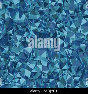 Random seamless blue triangle water wave pattern Stock Vector
