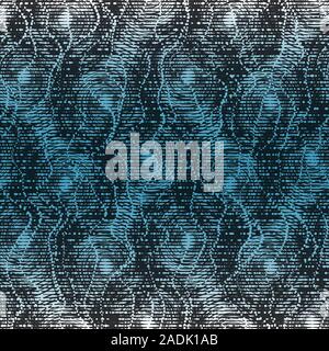 Wavy ombre techno mess water spiral pattern Stock Vector