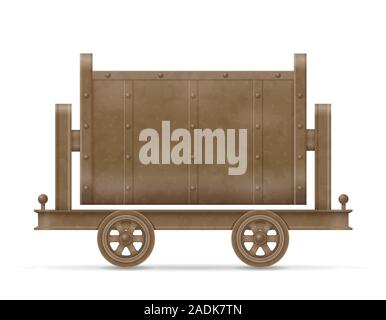 mining trolley cart vector illustration isolated on white background Stock Vector