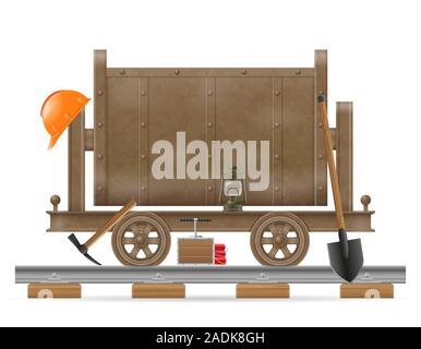 mining trolley cart vector illustration isolated on white background Stock Vector