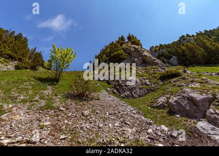 Rocks in the Swiss alp mountains Stock Photo