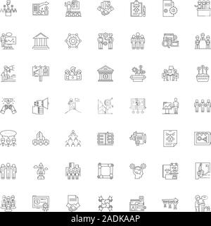 Enterprise architecture line icons, signs, symbols vector, linear illustration set Stock Vector
