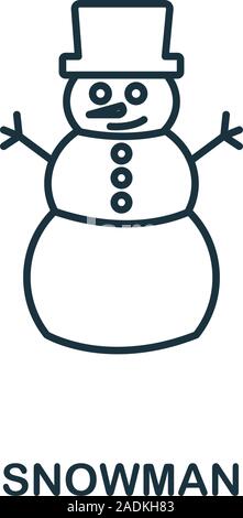 Snowman icon. Line style from christmas icon collection. Thin Snowman icon for web design, apps, software, print usage Stock Vector