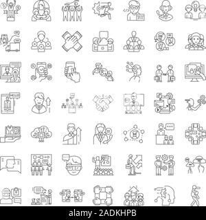 Maintenance line icons, signs, symbols vector, linear illustration set Stock Vector