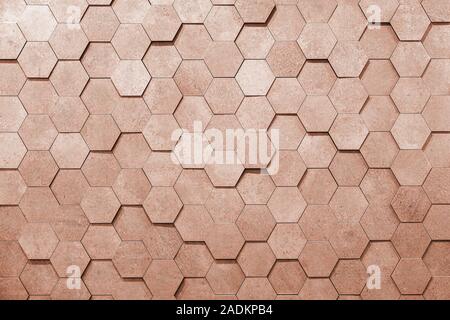 Geometric hexagons. Abstract silver metal background Stock Photo