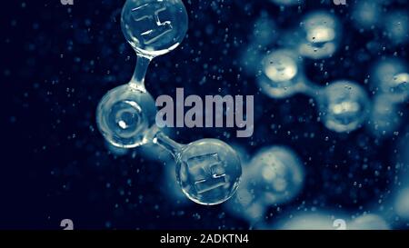 Creative, 3d, futuristic concept of water molecules abstract concept Stock Photo