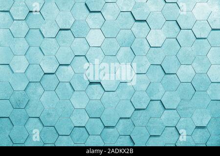Geometric hexagons. Abstract silver metal background Stock Photo