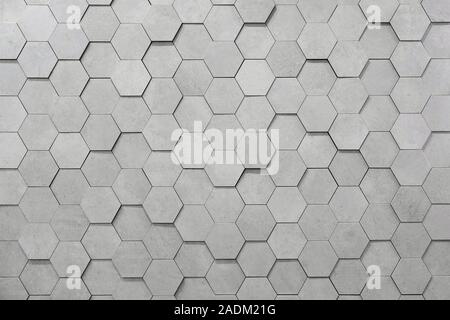 Geometric hexagons. Abstract silver metal background Stock Photo