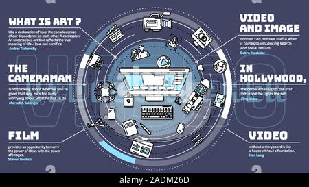 Promo poster about the videographer and his work. Stock Vector