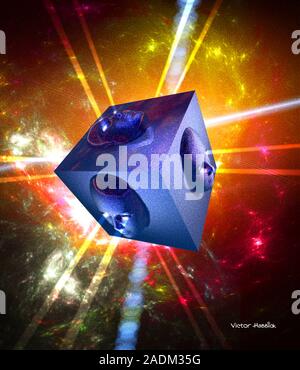 Search for extraterrestrial intelligence. Conceptual computer artwork depicting the search for extraterrestrial intelligence (SETI) project. Set up by Stock Photo
