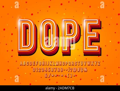 Modern 3d display font design, alphabet, letters and numbers. Vector Stock Vector