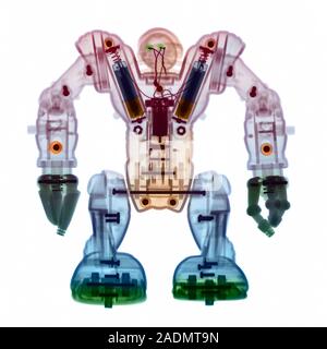 Robot, coloured X-ray. Stock Photo