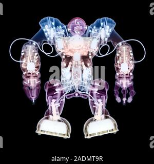 Robot, coloured X-ray. Stock Photo