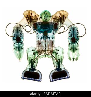 Robot, coloured X-ray. Stock Photo