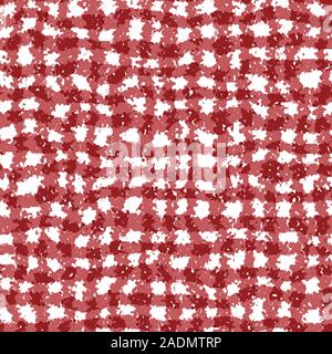 Gingham carpet in red and white seamless pattern Stock Vector