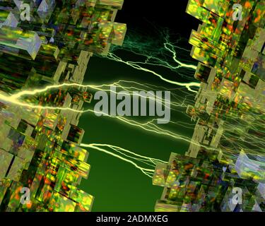 Processor power. Conceptual computer image of the power of modern computer processors. Stock Photo