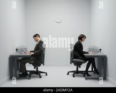 Office workers at desks. Stock Photo