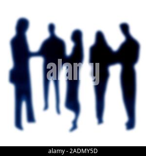 Business people. Silhouettes of businessmen and businesswomen. Stock Photo