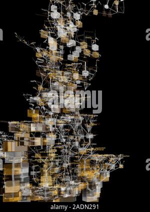 Website source code visualisation, computer artwork. This image was created using software designed to transform the source code of www.google.com web Stock Photo