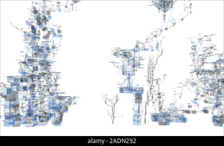 Website source code visualisation, computer artwork. This image was created using software designed to transform the source code of www.google.com web Stock Photo