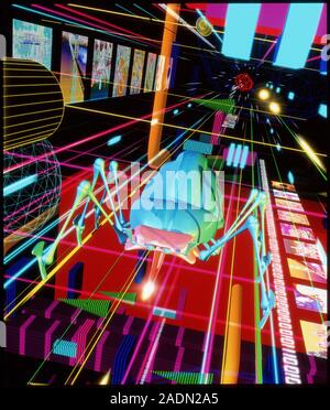 Computer virus, conceptual computer artwork. Stock Photo