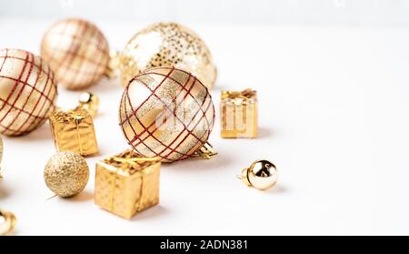 Full pack of opaque silver and golden christmas balls Stock Photo
