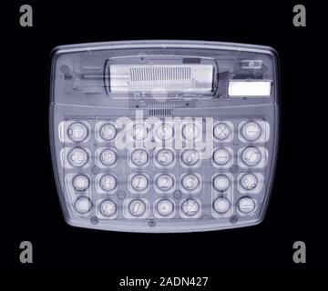 Calculator. Simulated X-ray of a calculator. Stock Photo