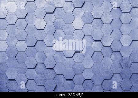 Geometric hexagons. Abstract silver metal background Stock Photo