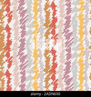 Scribbled vertical stripes warm halftone on cream Stock Vector